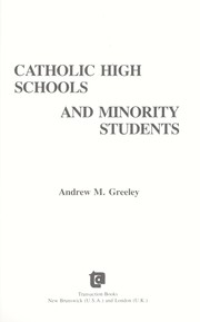 Cover of Catholic high schools and minority students