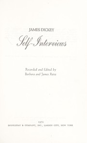 Cover of: Self-interviews. by James Dickey