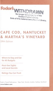 Cover of: Fodor's Cape Cod, Nantucket & Martha's Vineyard