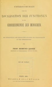 Cover of: Untersuchungen ©ơber die Localisation der Functionen in der Grosshirnrinde des Menschen