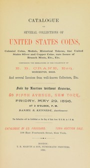 Cover of: Catalogue of several collections of United States coins ... comprising the remainder of the collection of E.B. Crane ...