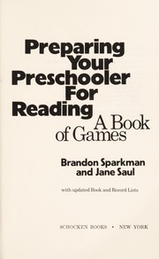 Cover of: Preparing Your Preschooler for Reading by Brandon Sparkman