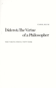 Diderot: the virtue of a philosopher by Carol Blum