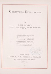 Cover of: Christmas evergreens by Rose Porter