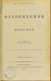 Cover of: Handbuch der B©Þnderlehre des Menschen by Jakob Henle