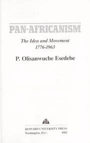Cover of: Pan-Africanism by P. Olisanwuche Esedebe
