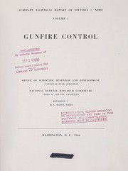 Cover of: Gunfire control by United States. Office of Scientific Research and Development. National Defense Research Committee