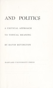 Cover of: Tudor drama and politics: a critical approach to topical meaning