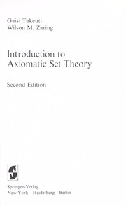 Cover of: Introduction to axiomatic set theory by Gaisi Takeuti