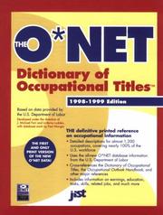 Cover of: The O'Net Dictionary of Occupational Titles 1998-1999 (O'net Dictionary of Occupational Titles.  (Cloth))