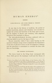Cover of: Human energy