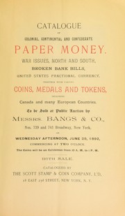 Cover of: Catalogue of colonial, continental and confederate paper money ...