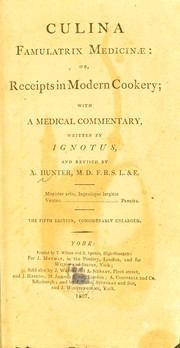 Cover of: Culina famulatrix medicinae by Hunter, A.