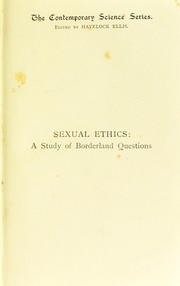 Cover of: Sexual ethics: a study of borderland questions