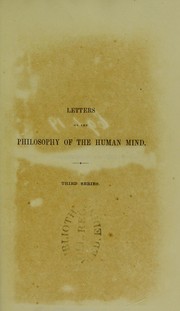 Cover of: Letters on the philosophy of the human mind : third series