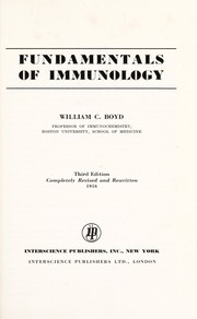 Fundamentals of immunology by William C. Boyd
