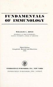 Cover of: Fundamentals of immunology. by William C. Boyd