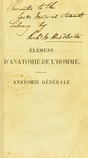 ©l©♭mens d'anatomie g©♭n©♭rale by Pierre Augustin Béclard