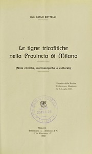 Le tigne tricofitiche nella Provincia di Milano by Carlo Botteli