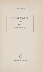 Cover of: Three plays