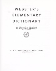 Cover of: Webster's elementary dictionary. by 