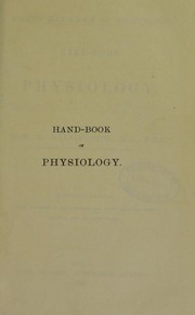 Cover of: Hand-book of physiology