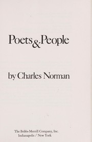 Cover of: Poets & people.