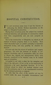Cover of: Remarks on some points of hospital construction