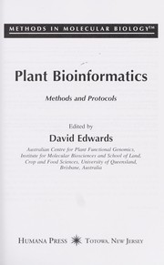 Cover of: Plant bioinformatics: methods and protocols