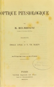 Cover of: Optique physiologique by Hermann von Helmholtz
