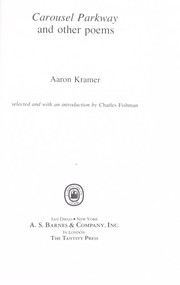 Cover of: Carousel Parkway, and other poems by Kramer, Aaron