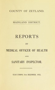 Cover of: [Report 1923] by Shetland (Scotland). County Council