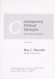 Cover of: Contemporary political ideologies: movements and regimes