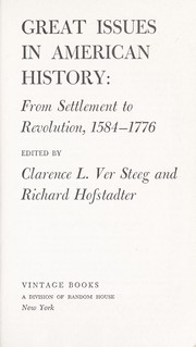 Cover of: Great issues in American history by Richard Hofstadter