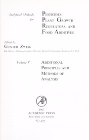 Cover of: Analytical methods for pesticides, plant growth regulators, and food additives.