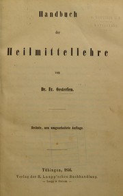 Cover of: Handbuch der Heilmittellehre