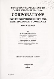 Cover of: Cases and materials on corporations, including partnerships and limited liability companies