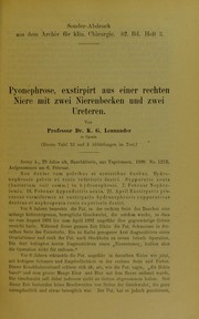 Cover of: Pyonephrose, exstirpirt aus einer rechten Niere mit zwei Nierenbecken und zwei Ureteren by Karl Gustav Lennander