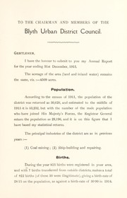 [Report 1915] by Blyth (Northumberland, England). Urban District Council