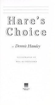 Cover of: Hare's choice