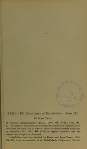 Cover of: The constitution of umbellulone. Pt. III