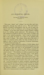 Cover of: On surgical shock by John H. Packard