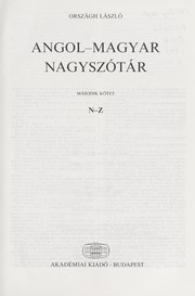 Cover of: English-Hungarian I-II Bilingual Dictionary