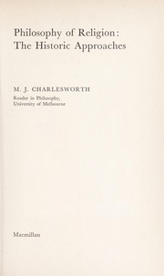 Cover of: Philosophy of religion by M. J. Charlesworth