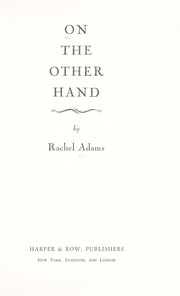 On the other hand by Rachel White Adams