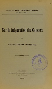 Cover of: Sur la fulguration des cancers