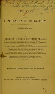 Cover of: Reports in operative surgery: November, 1881