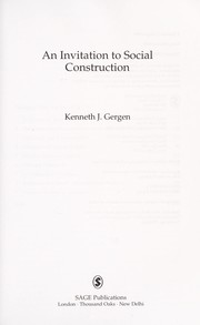 Cover of: An invitation to social construction