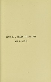 Cover of: A history of classical Greek literature
