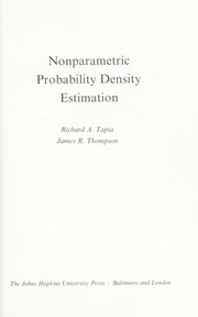 Cover of: Nonparametric probability density estimation